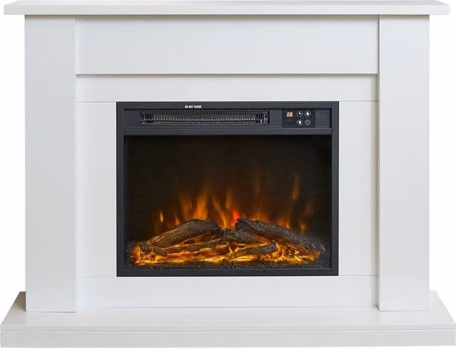 Adam Fires & Fireplaces Sureflame Banbury 43 Inch Electric Fireplace Suite in White
