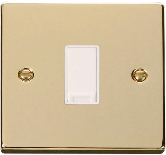 SE HOME Two Way Surface Mount Light Switch in Gold Brass and White
