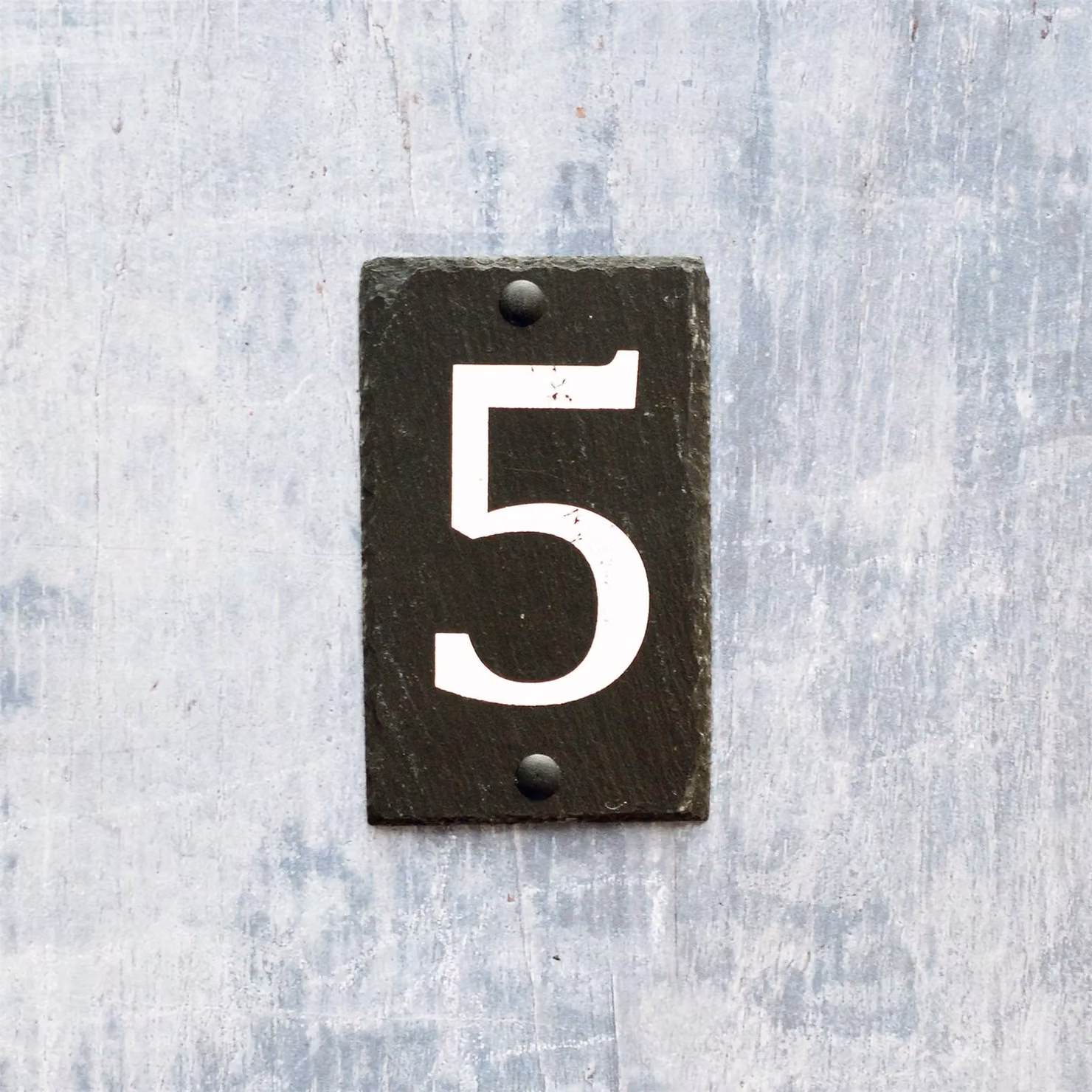 Nicola Spring Natural Solid Slate House Number Plaque in Grey and White, W/H: 9 x 14.5 cm – 4