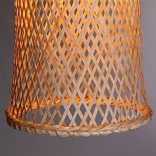 Netlighting Riba Brown Rattan Dome Hanging Pendant Light with E27 Socket and 40W Capacity – 3