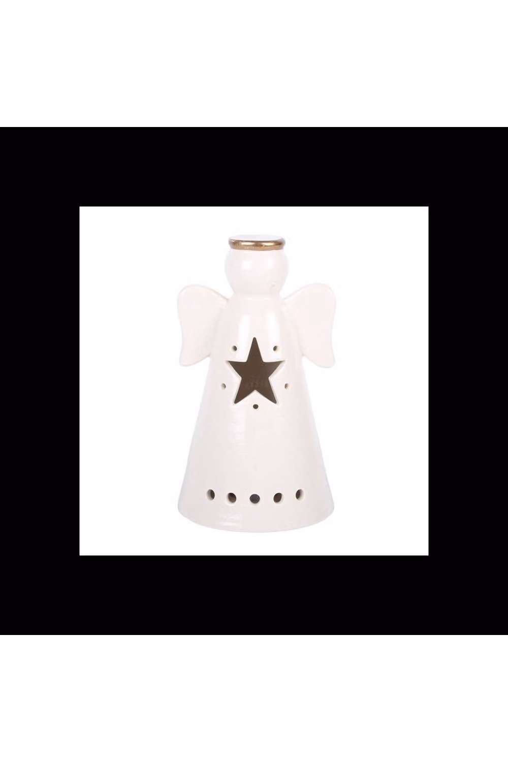 KDMD Small White Ceramic LED Light Up Angel Tabletop Decoration with Star – 2