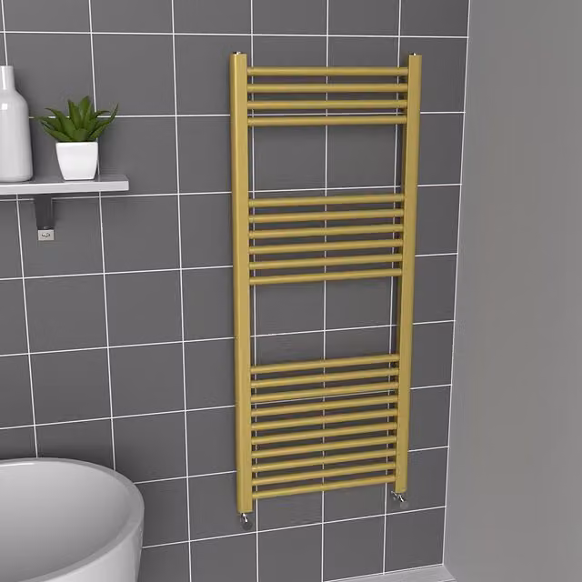 Lux Heat Coloured Towel Radiator in Gold, H 120 cm x W 50 cm