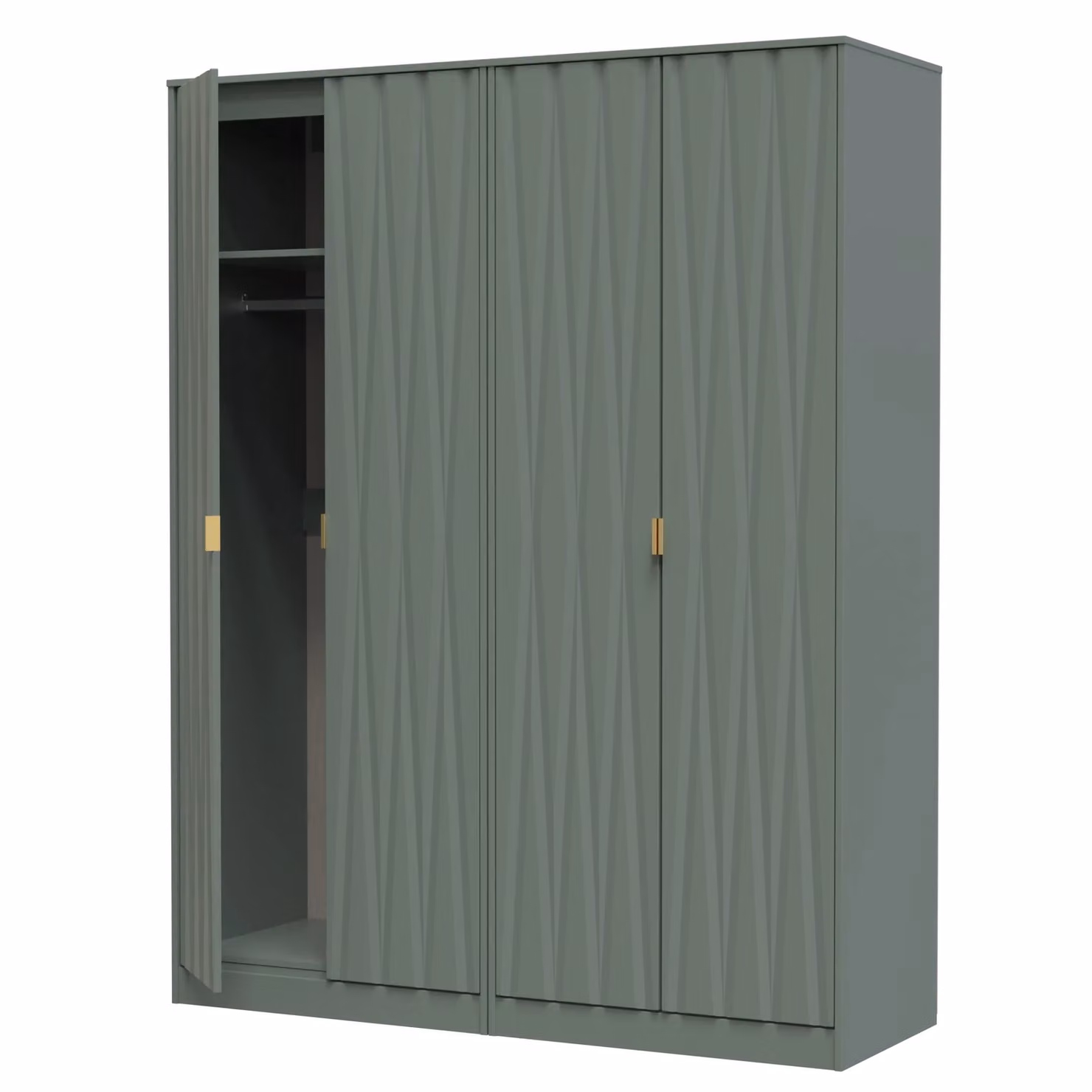 Ready Assembled 2 U Dallas Quad Wardrobe in Pale Green – 2