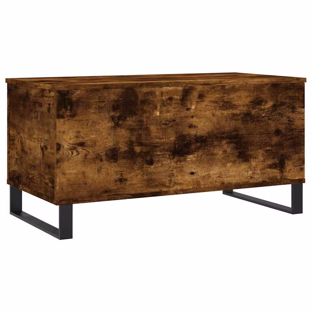 Berkfield Home Modern Rectangular Coffee Table in Smoked Oak Brown with Lift Mechanism, W/D/H: 90 x 44.5 x 45 cm – 4
