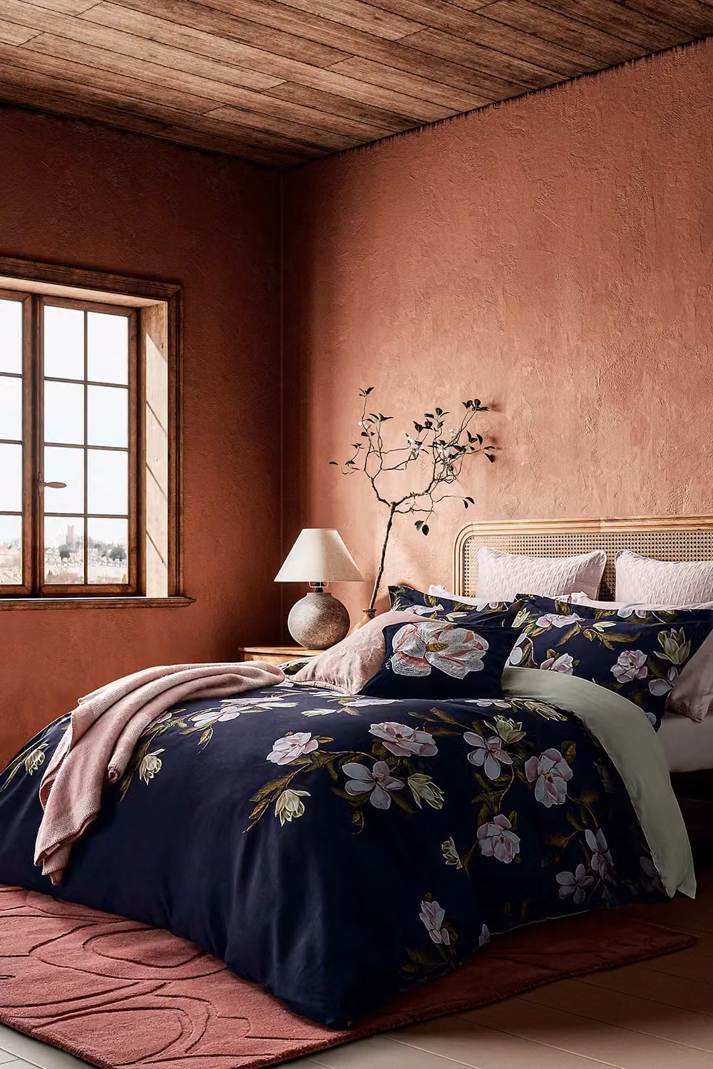 Ted Baker Opal Floral Cotton Sateen Duvet Cover and Pillowcase Set in Blue and Green, W: 140 cm, H: 200 cm – 4