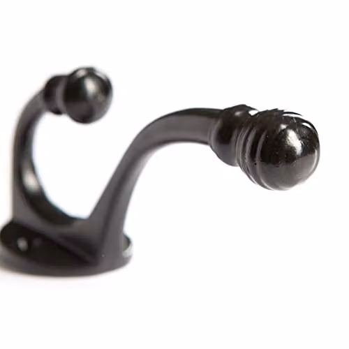 Hammer and Tongs Ball End Hat and Coat Wall Hook in Black or Gold, H 135mm x W 35mm – 2