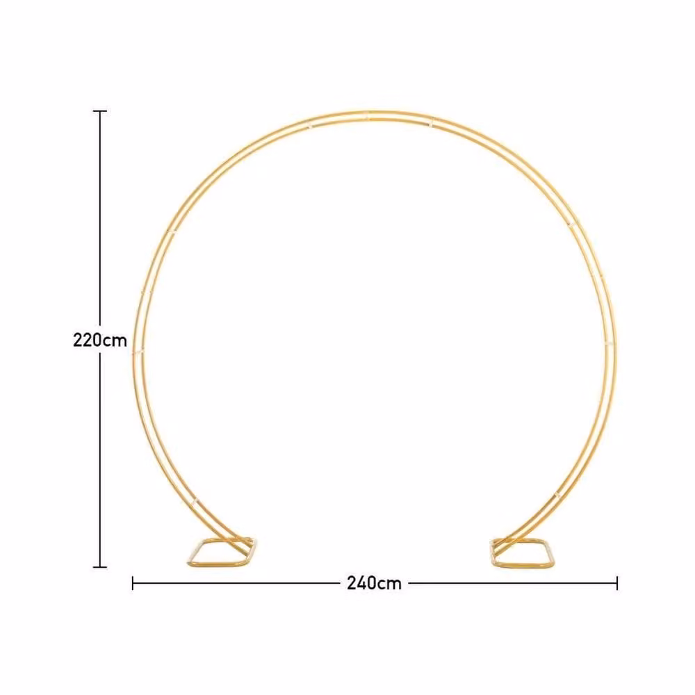 EONLION Gold Metal Round Wedding Arch Freestanding Display Rack, Width: 100 cm – 2