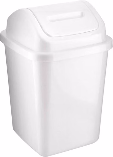 Mantraraj 5L White Plastic Swing Top Bathroom Bin – 1
