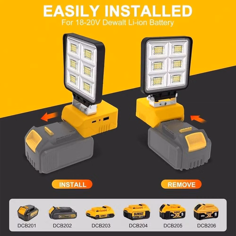 EONLION Cordless LED Work Light in Yellow – 3