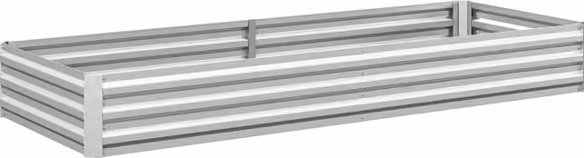 Outsunny Silver Metal Raised Garden Bed Planter Box for Flowers, Herbs and Vegetables