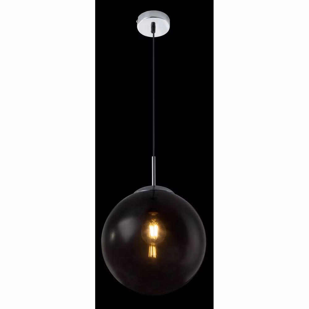 Globo Lighting Varus Sphere Pendant Ceiling Light with Grey Smoke Glass Shade and Chrome Finish, Diameter: 25 cm – 7