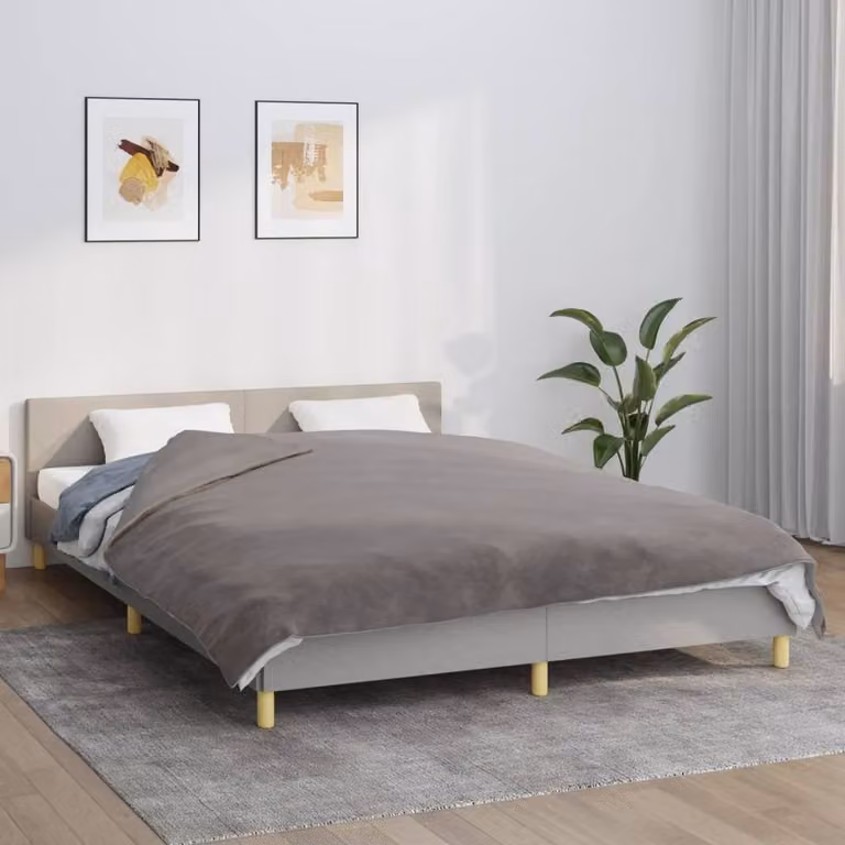 Berkfield Home Soft Weighted Blanket with Removable Cotton Cover, Grey, W/D/H: 200 x 225 cm, 13 kg