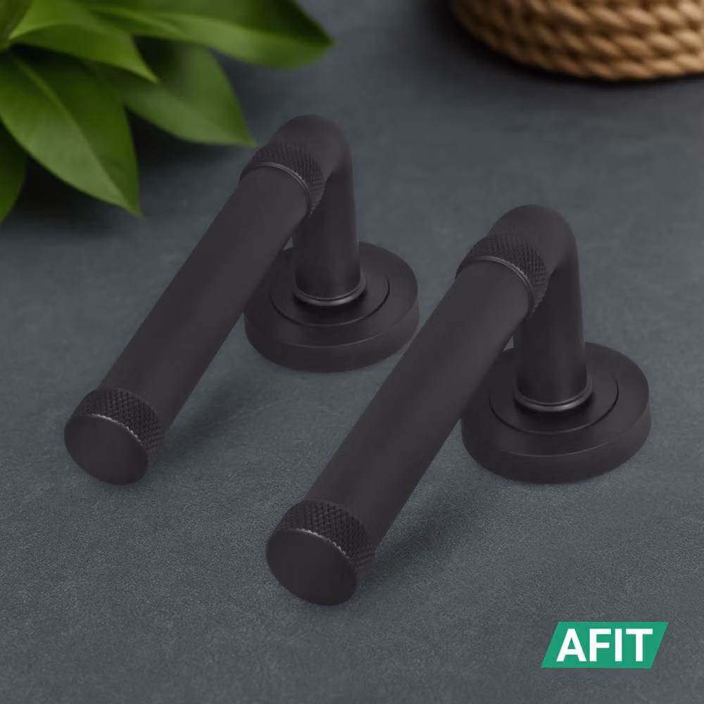 AFIT Matt Black Aluminium Door Handle Latch and Hinge Set – 7