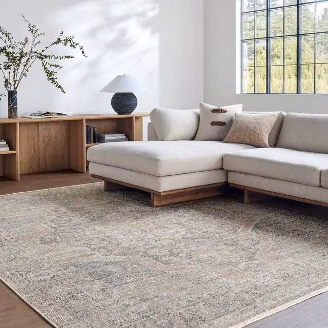 Livabliss Galey Alix Maria Elena III Vintage Brown and Blue Traditional Fringe Living Room Rug, W: 200 cm, D: 275 cm