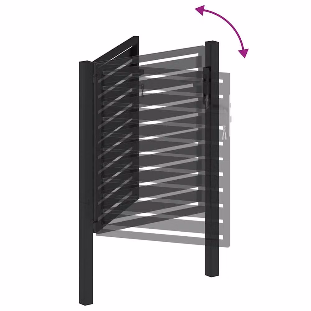 Berkfield Home Lockable Black Aluminium Garden Gate, W/H: 100 x 100 cm – 6
