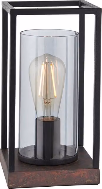 Perch & Parrow Caelan Minimalist Table Lamp with Grey Tinted Glass