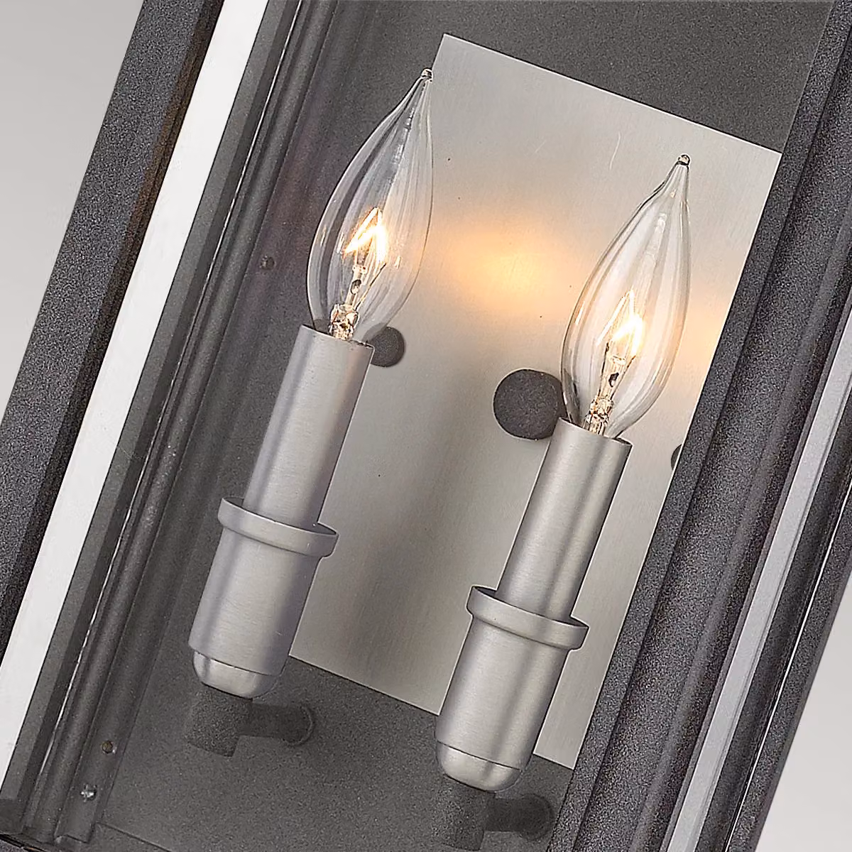 Hinkley Sutcliffe 2 Light Outdoor Wall Lantern in Grey with Transparent Glass, IP44 Rated – 2