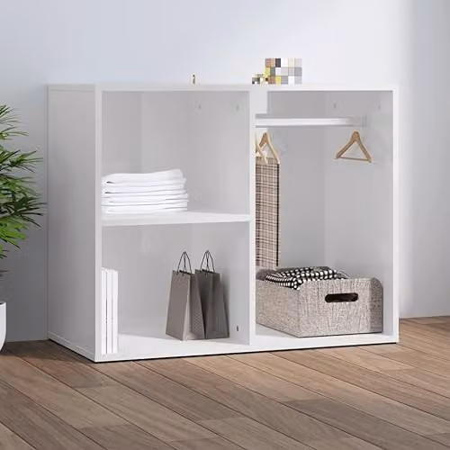 vidaXL Modern Dressing Cabinet in High Gloss White, MDF – 2