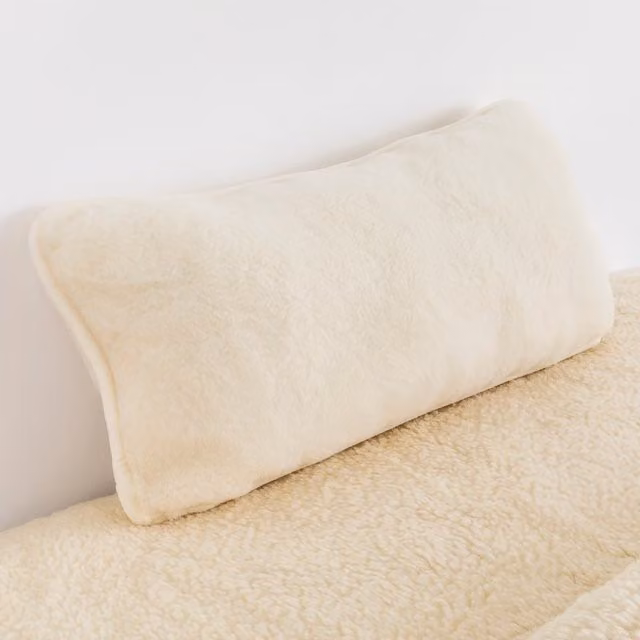 Native Natural White Rectangular Wool and Cashmere Pillow W/D/H: 40 x 40 x 40 cm