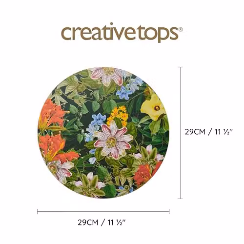 Creative Tops Set of 4 Tropical Floral Round Placemats, Multicolour, Diameter: 29 cm – 2