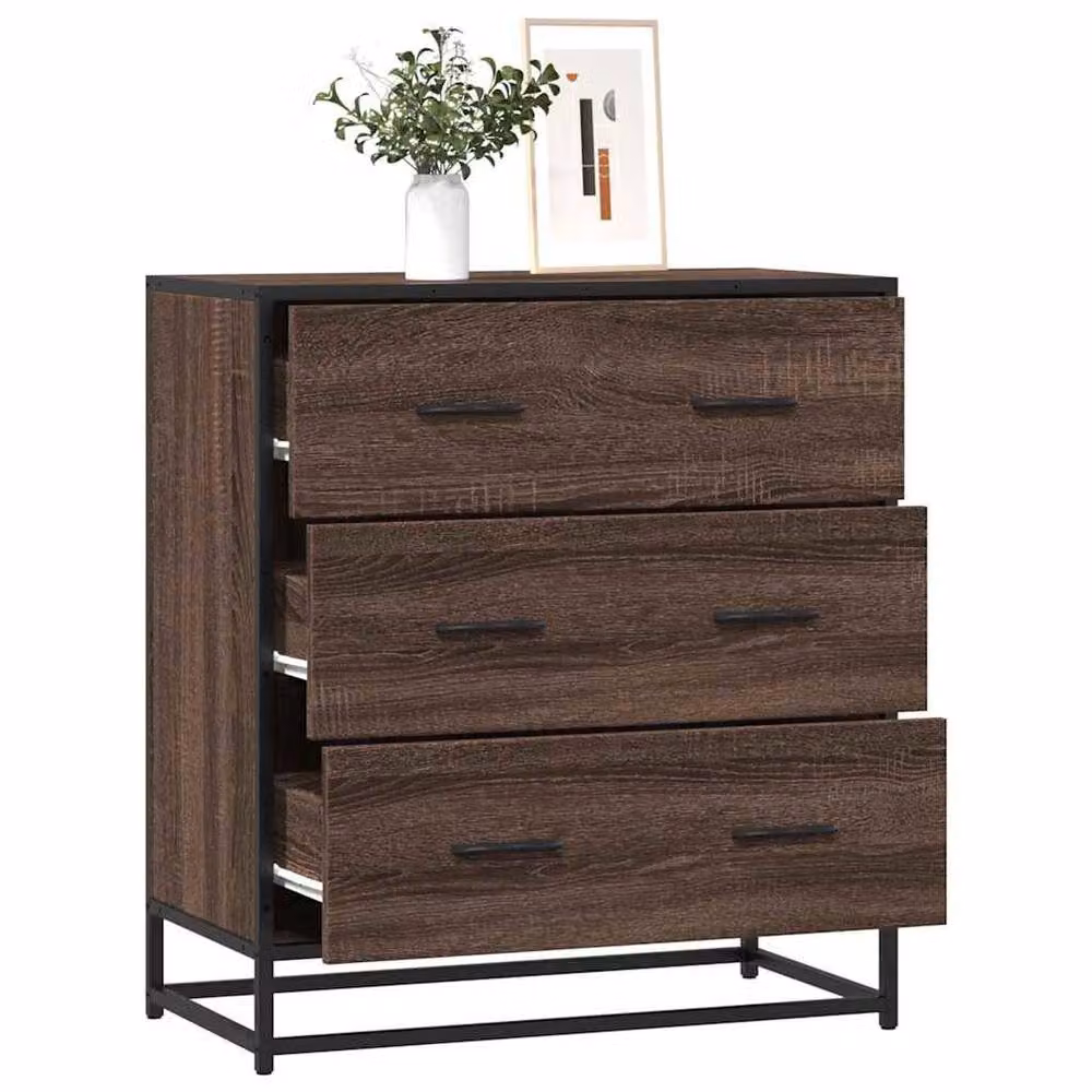 Berkfield Home Industrial Sideboard in Brown Oak, W/D/H: 68 x 35 x 76 cm – 2