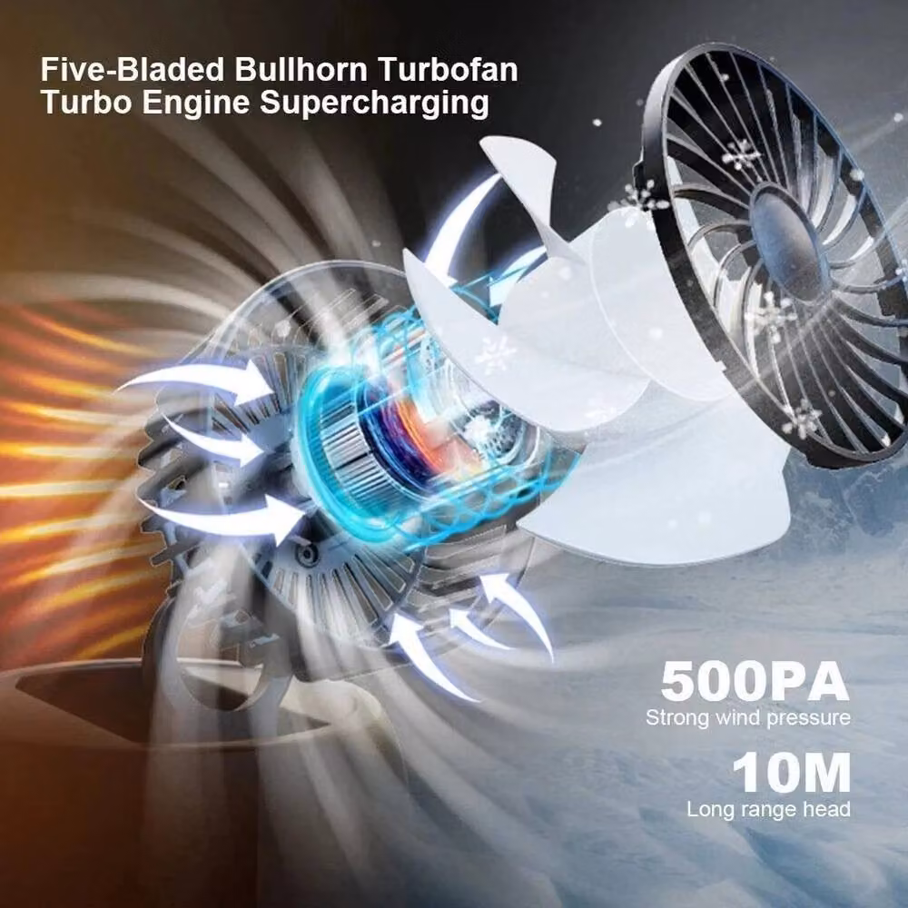 FLAVORA Portable 1 Head Car Cooling Air Fan with 360 Degree Rotation in Black – 4