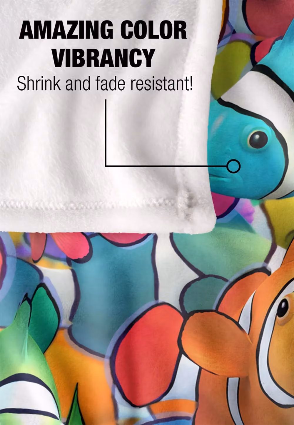 JQ Licensing Royce McClure Clown Fish Clown School Pattern Super Soft Fleece Throw Blanket, White, W/D/H: 152 x 127 cm – 4