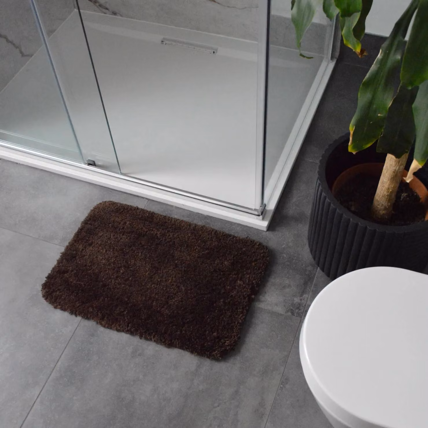 Allure Bath Fashions Shaggy Microfibre Non Slip Bath Mat, Brown, W: 40 cm, D: 60 cm – 3
