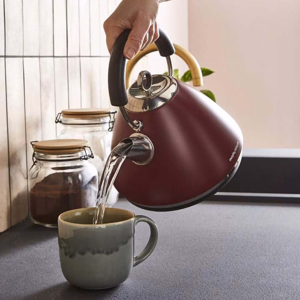 Morphy Richards Accents Pyramid Kettle in Red and Silver with Limescale Filter – 5