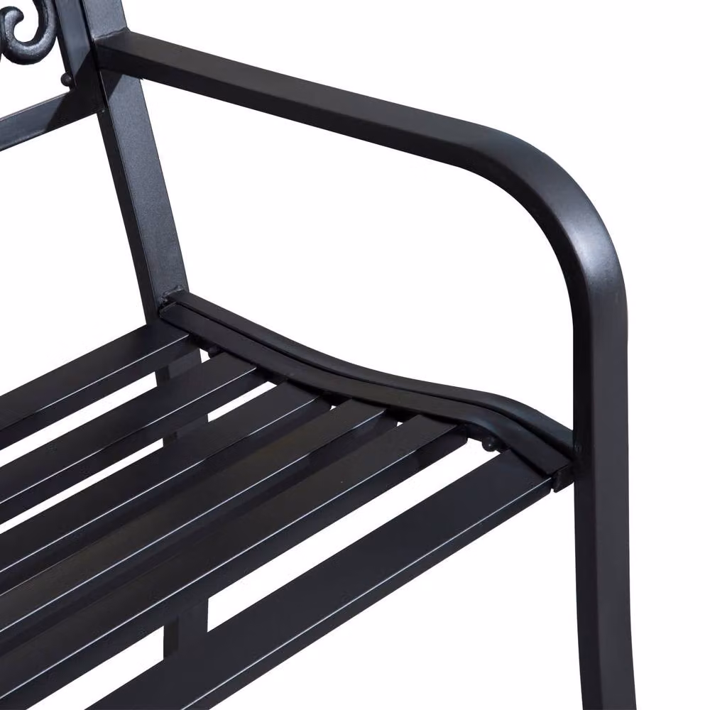 Wyld Haus Saradi Taro Black Steel 2 Seater Garden Bench – 9