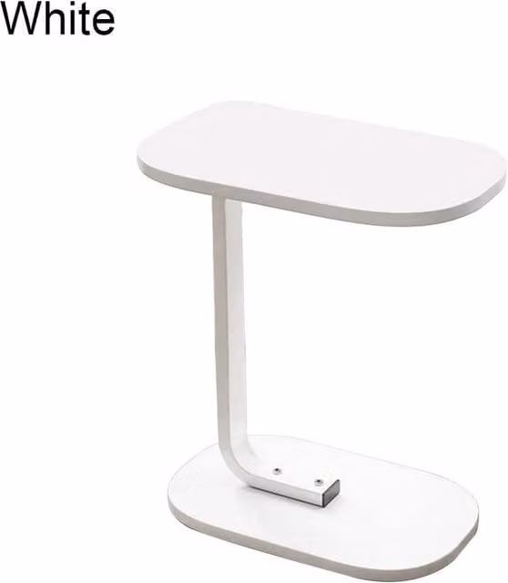 VOGREX White Compact Sofa Side End Table and Laptop Coffee Table W/D/H: 45 x 60 x 60 cm