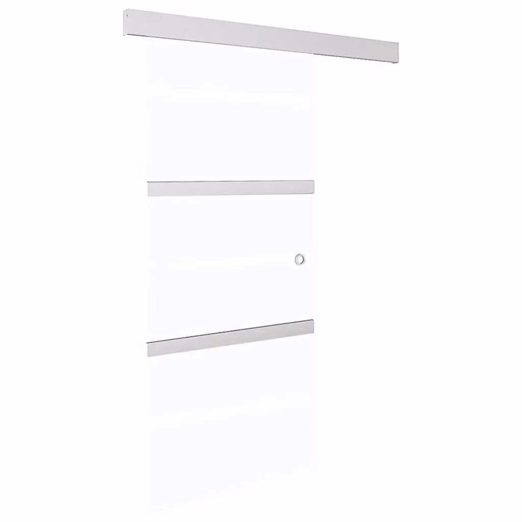 Berkfield Home Sliding ESG Glass and Aluminium Door, Silver, W: 90 cm, H: 212 cm – 2