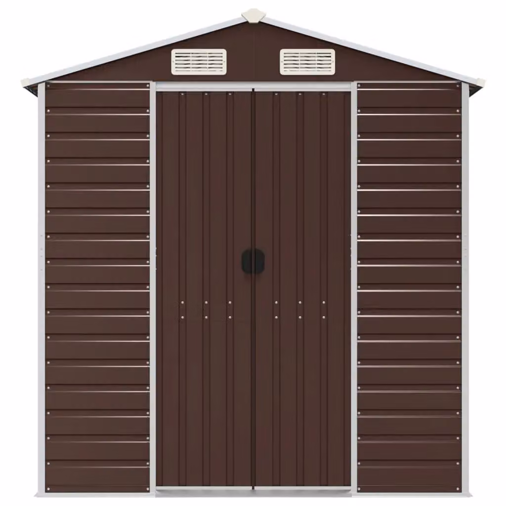 Berkfield Home Brown Galvanised Steel Garden Shed with Side Vent W/D/H: 191 x 810 x 198 cm – 3