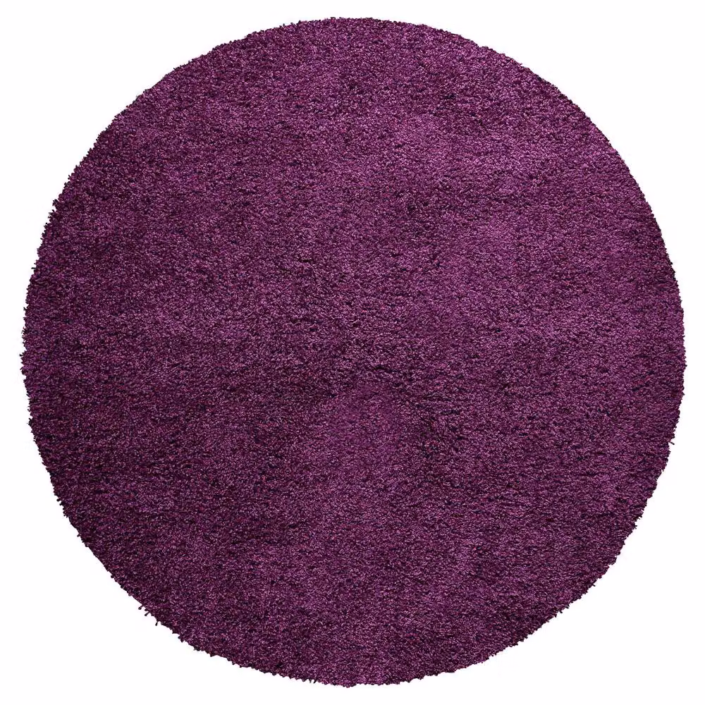 Bravich LTD California Thick Shaggy Round Rug in Green or Purple – 7