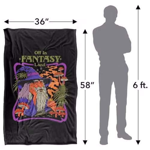 Steven Rhodes Fantasy Land Silky Touch Super Soft Fleece Throw Blanket, Multicolour, W/D/H: 91 x 147 cm – 6