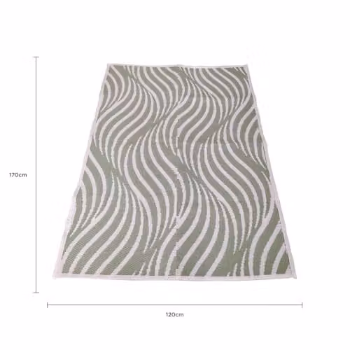 Charles Bentley Green Wave Woven Indoor/Outdoor Rug, W/D/H: 120 x 170 cm – 2
