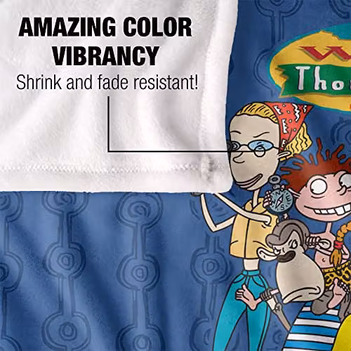 LOGOVISION Nickelodeon Wild Thornberrys The Family Super Soft Fleece Throw Blanket, White, W/D/H: 152 x 127 cm – 3