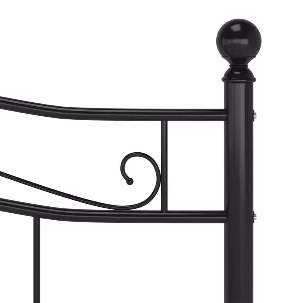 Berkfield Home Black Metal Bed Frame W: 140 cm, L: 200 cm – 2
