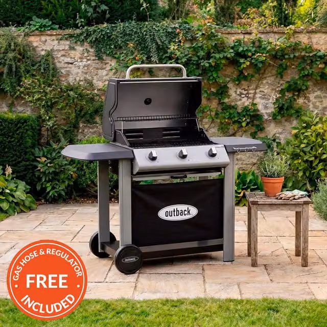 Outback Spectrum Pro 3 Burner Gas BBQ in Grey