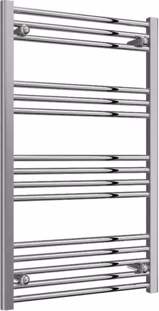 Bathroom Kingdom Capo Electric Chrome Straight Heated Towel Rail, Silver, W: 600 mm, H: 1000 mm