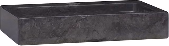 Berkfield Black Marble Countertop Home Sink, W: 38 cm, D: 24 cm, H: 6.5 cm