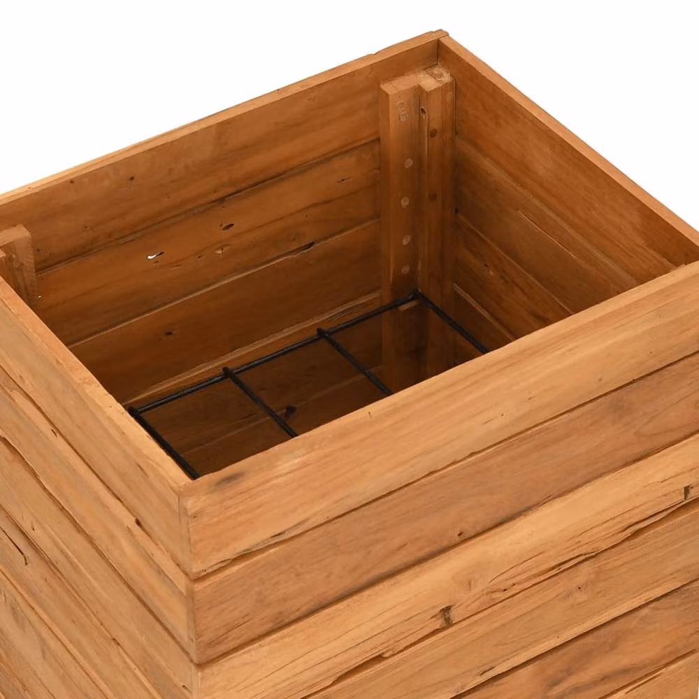 Berkfield Home Wooden Raised Bed in Brown, Teak and Steel, W/D/H: 50 x 40 x 72 cm – 3
