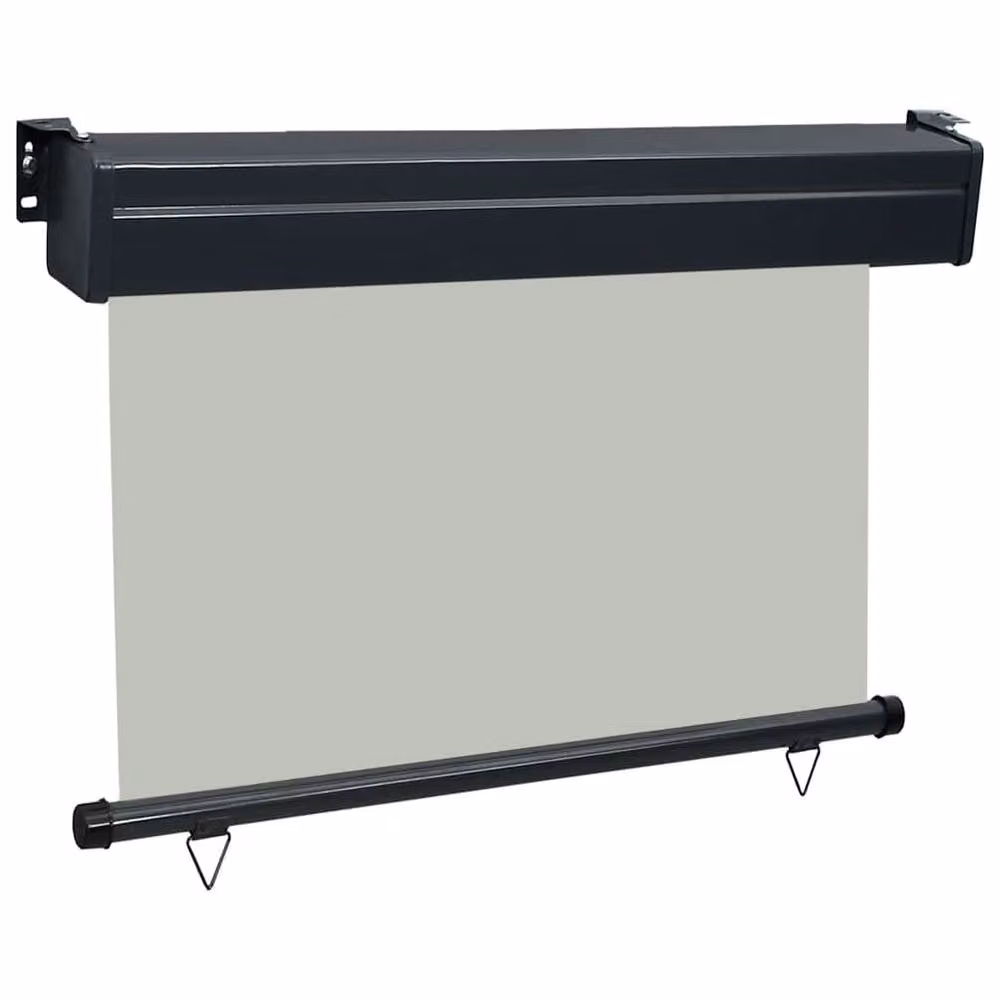 Berkfield Home Grey Balcony Side Awning with Manual Pull Polyester Fabric and Aluminium Frame, W/H: 105 x 250 cm – 2