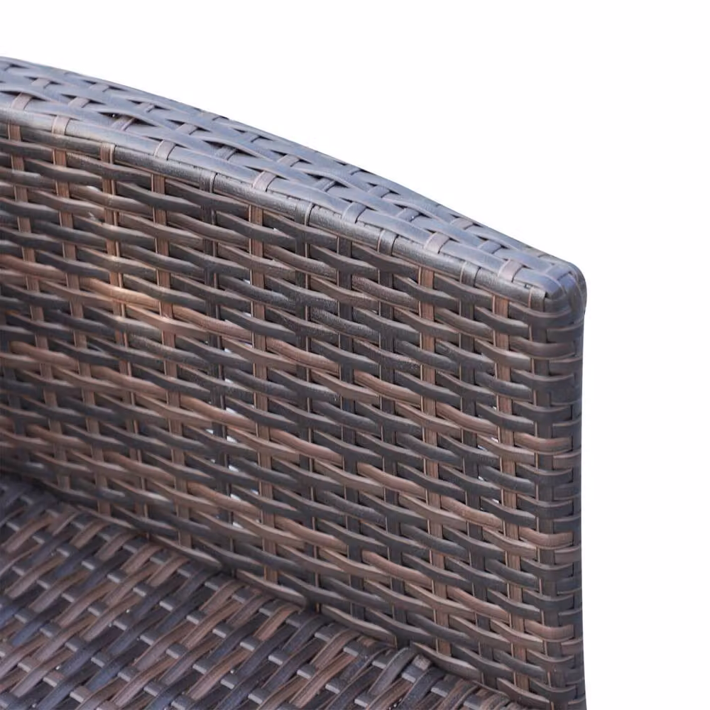 Wyld Haus Dine 6 Seater Outdoor Dining Set in Brown PE Rattan with Metal and Glass Details – 9