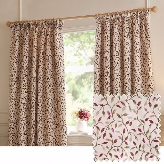Voyage Maison Cervino Jacquard Pencil Pleat Curtain Pair in Purple, Width: 229 cm, Drop: 229 cm – 1