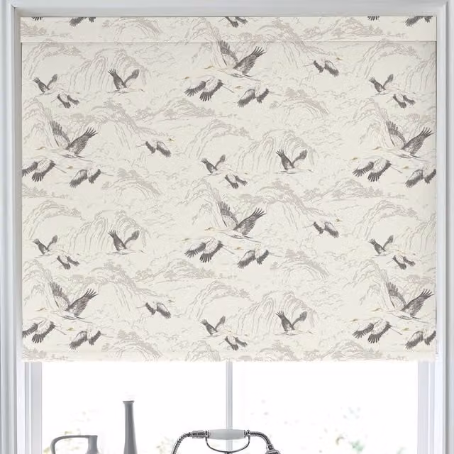 Laura Ashley Animalia Semi-Transparent Made to Measure Roller Blind in Silver