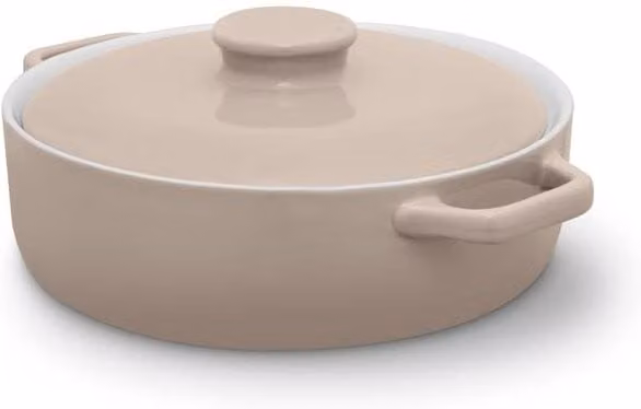Tower Nattura Shallow Casserole Dish with Lid in Beige – 1