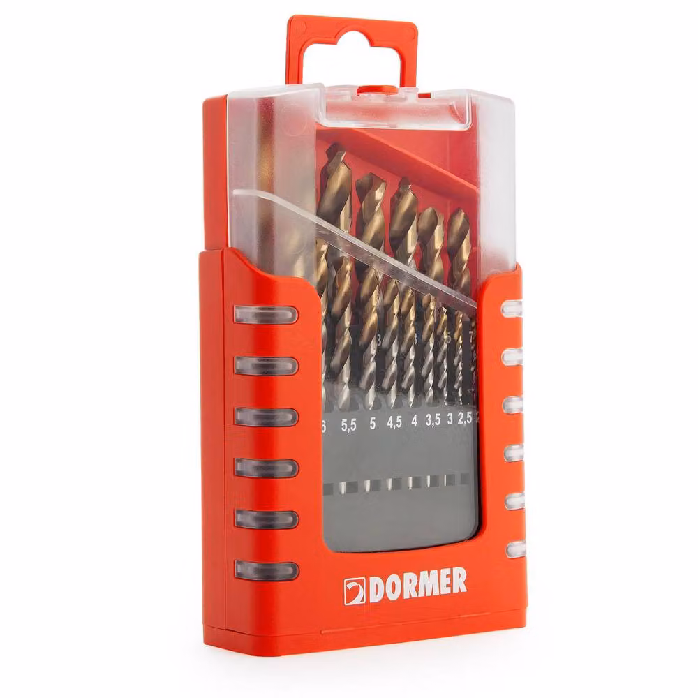 Dormer Titanium Coated HSS Twist Drill Bit Set, 19 Pack, Gold – 2