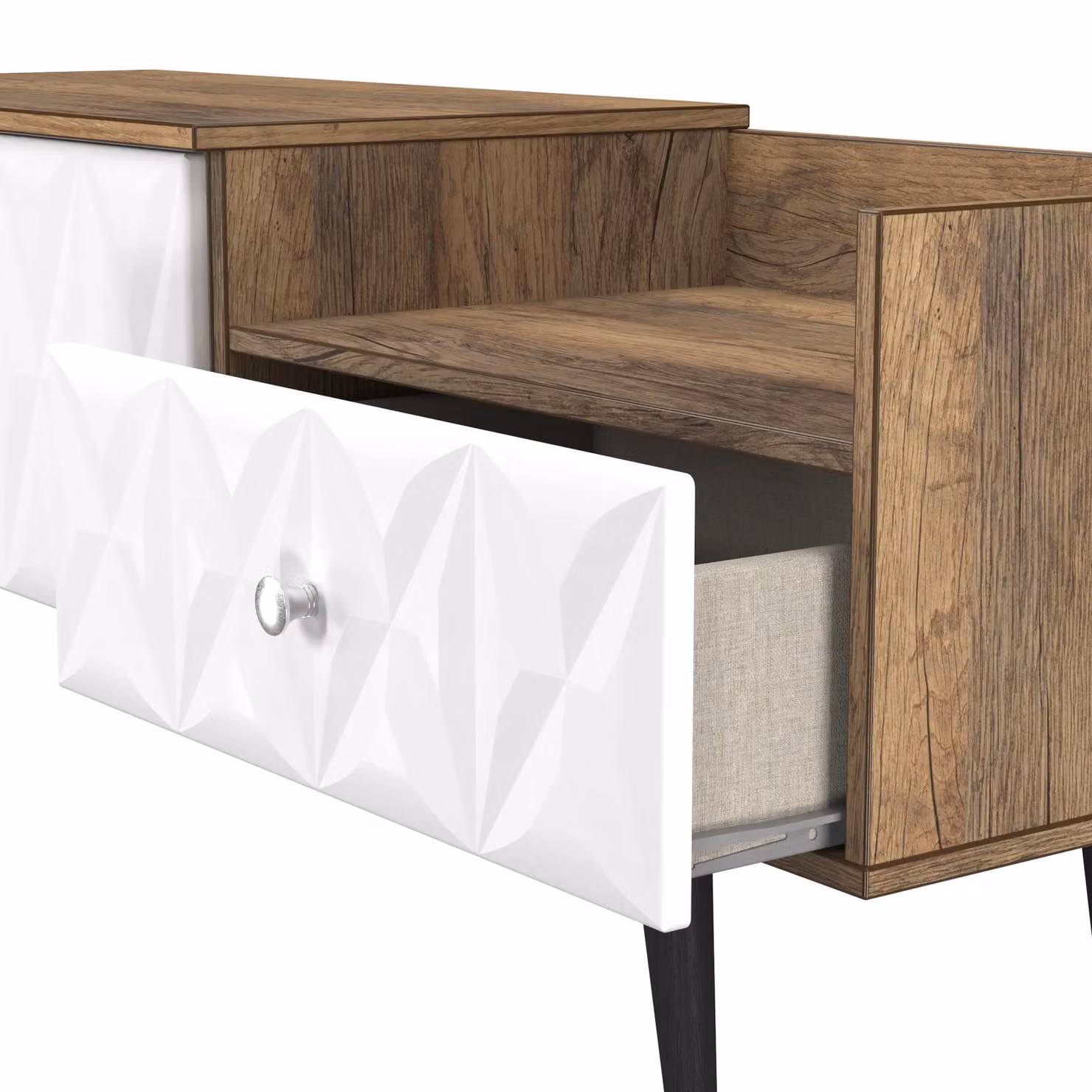 Ready Assembled 2 U Toledo Modern 2 Drawer Coffee TV Unit in Dark Brown – 3