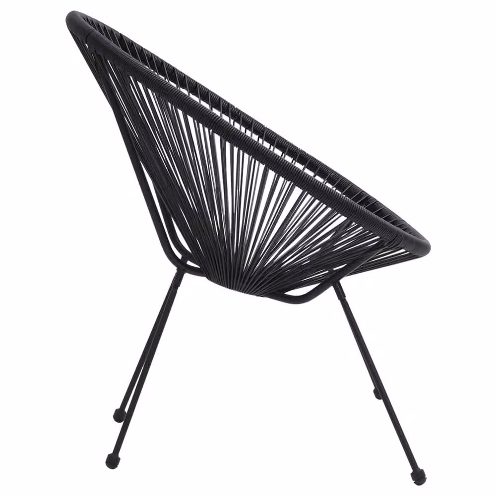 Berkfield Home Timeless 5 Piece Outdoor Dining Set in Black PVC Rattan with Glass Top – 3